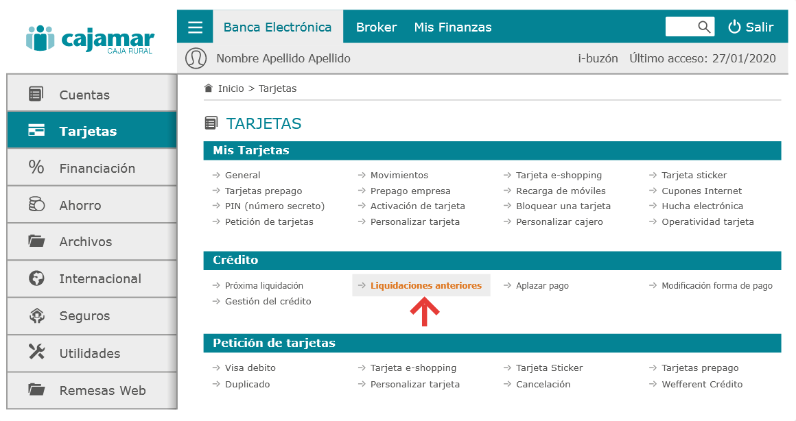 Paso 2 aplazar el recibo de tu tarjeta de crédito