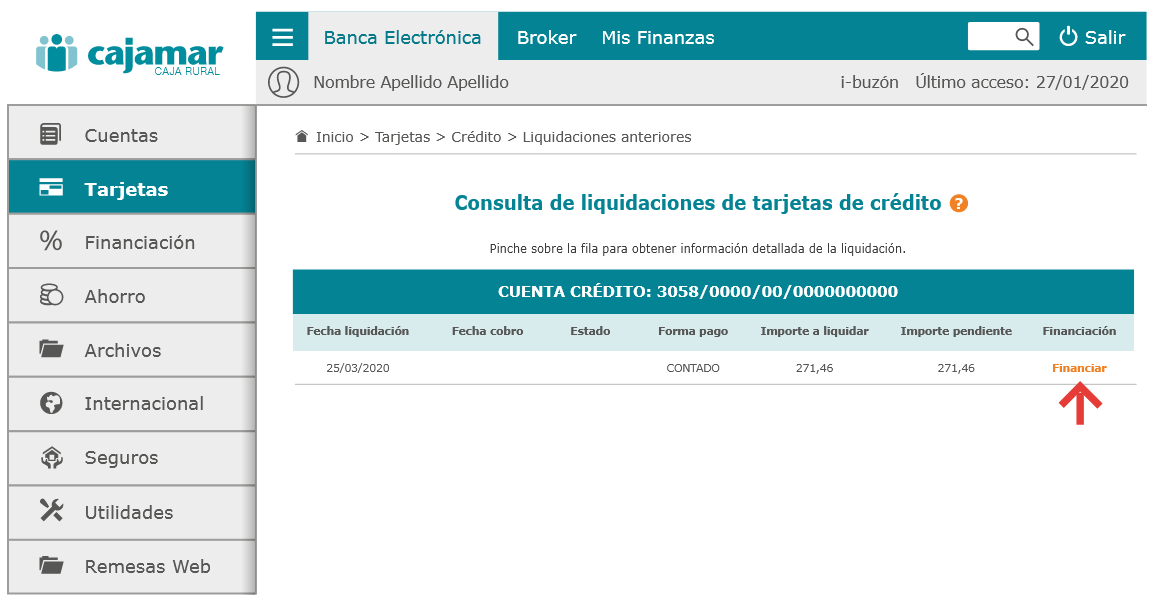 Paso 4 para aplazar el recibo de tu tarjeta de crédito