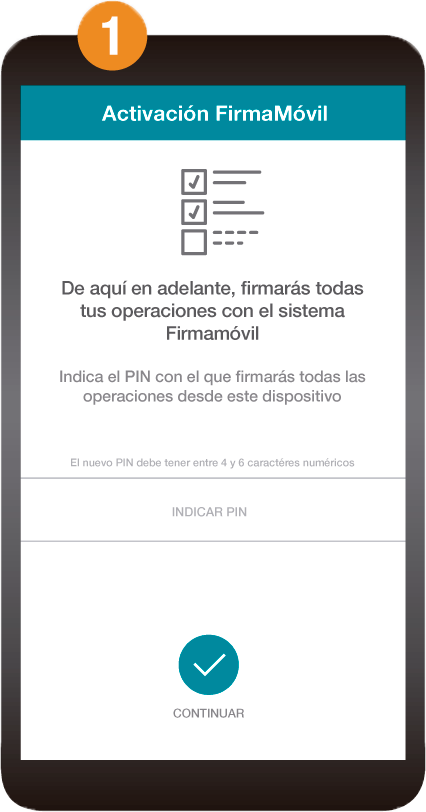 Paso 1 para configurar tu pin de firmamovil en banca movil