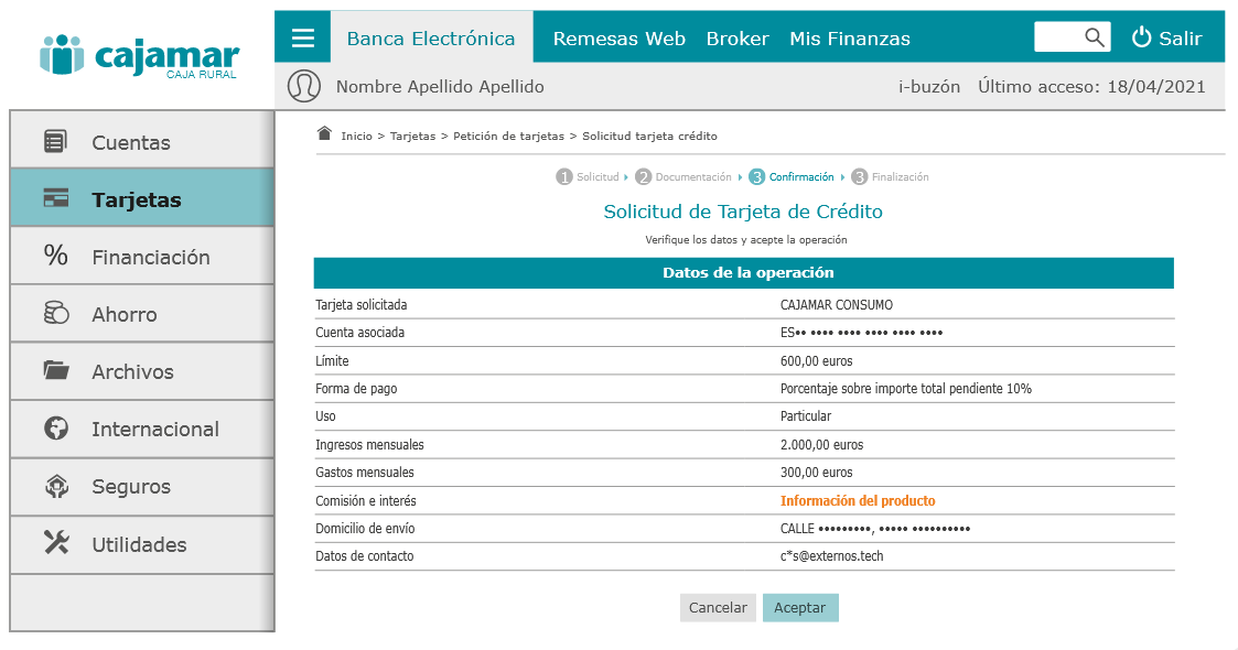 Paso 4 para la solicitud de tu tarjeta de créditoa